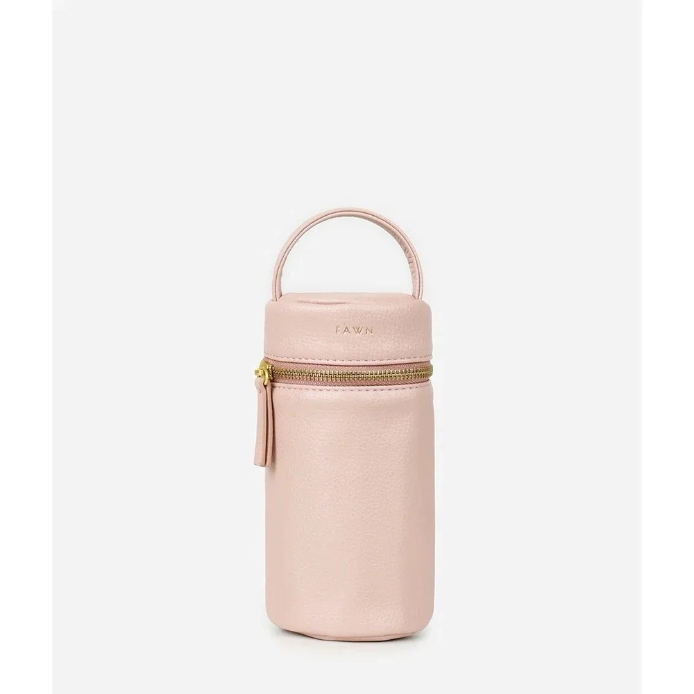 Fawn Design Vegan Leather Bottle Bag Keeps Bottles Warm Or Cold Blush